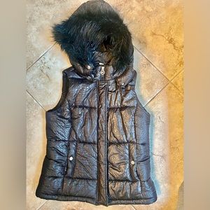 Michael Kors black vest with fur collar